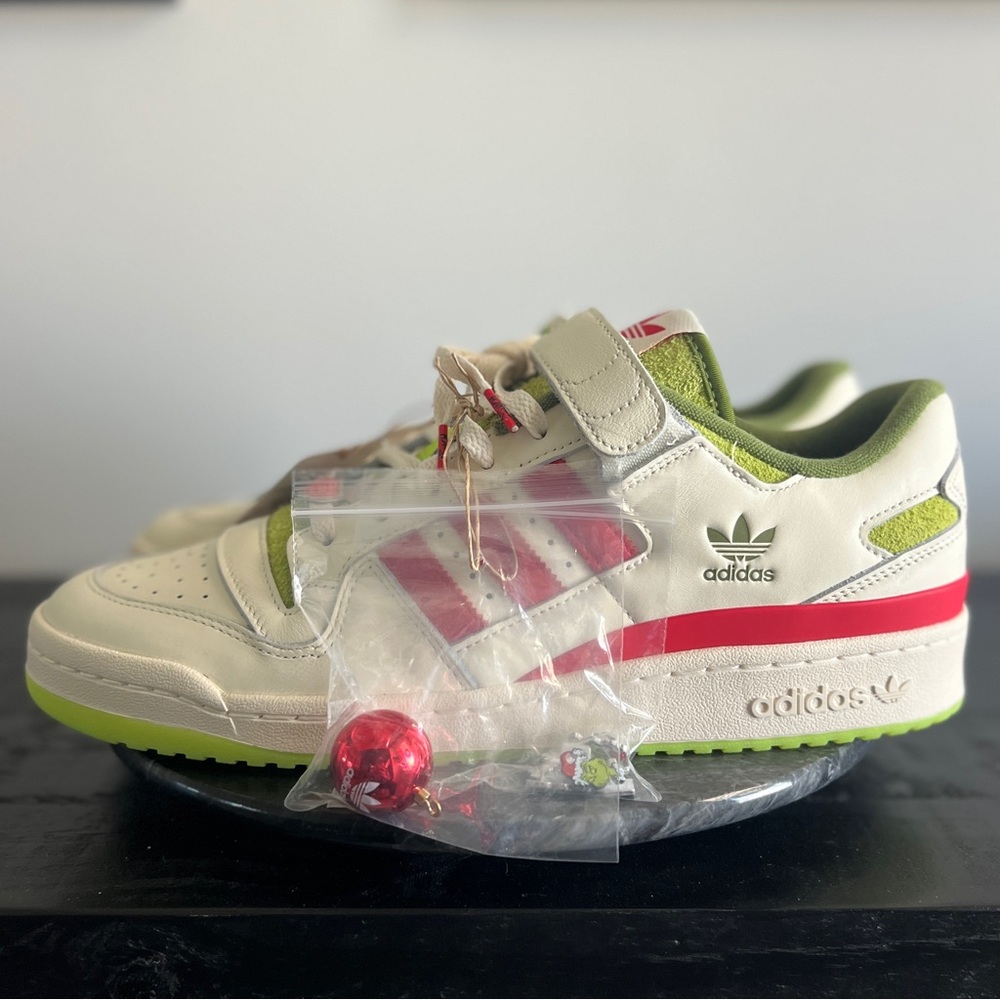 Adidas Forum Low Men’s 12 The Grinch ID3512 Cream White Christmas Holiday